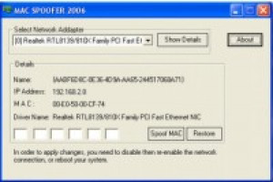 MAC Spoofer 2006 - náhled