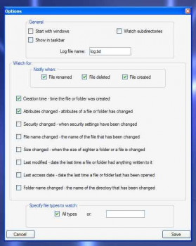 Easy File and Folder Watcher - náhled