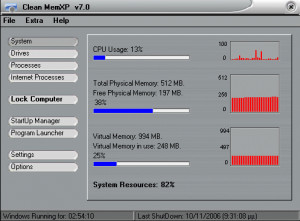 Clean MemXP - náhled