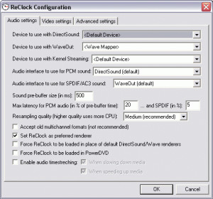 ReClock DirectShow Filter - náhled