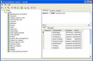 Pretty Database Explorer - náhled