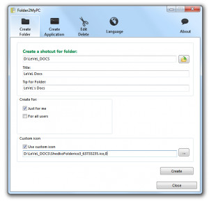 Folder2MyPC - náhled