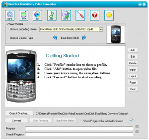 OneClick BlackBerry Video Converter - náhled
