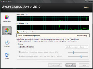 Smart Defrag Server - náhled