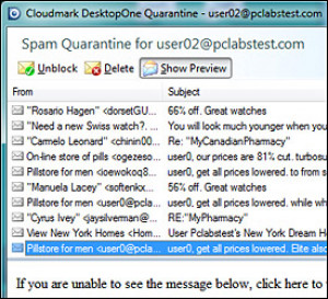 Cloudmark DesktopOne - náhled