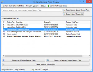 Restore Point Creator - náhled
