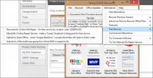 Savvy DOCX Recovery - náhled