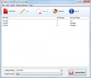 Weeny Free PDF to Text Converter - náhled