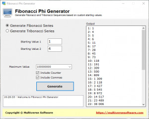 Fibonacci Phi Generator - náhled