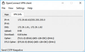 OpenConnect GUI - náhled