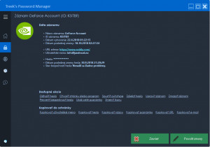 Treek's Password Manager - náhled