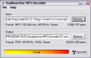 Audioactive MP3 decoder - náhled