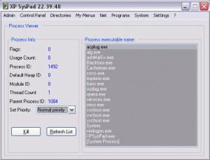 XP SysPad - náhled