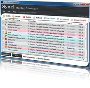Synei Startup Manager - náhled