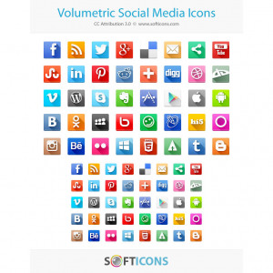 Volumetric Social Media Icons - náhled