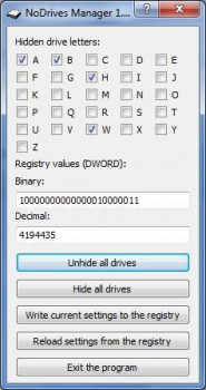NoDrives Manager - náhled