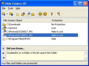 Hide Folders XP - náhled