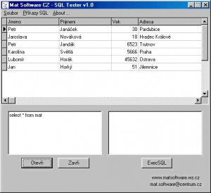 SQL Tester - náhled