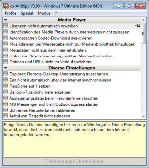 XP-AntiSpy - náhled