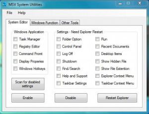 MSV System Utilities - náhled