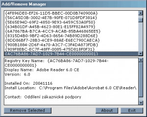 Add/Remove Manager - náhled