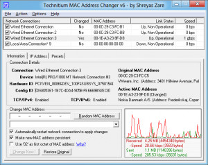 Technitium MAC Address Changer - náhled