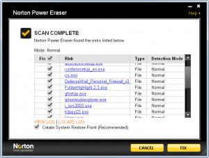 Norton Power Eraser - náhled