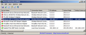 NetworkInterfacesView - náhled
