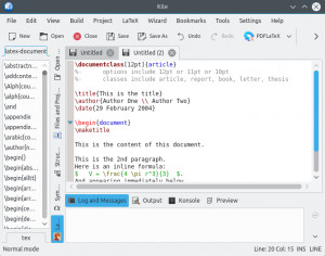 Kile LaTeX Editor - náhled
