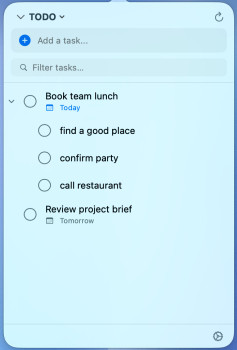 TaskMenu - náhled