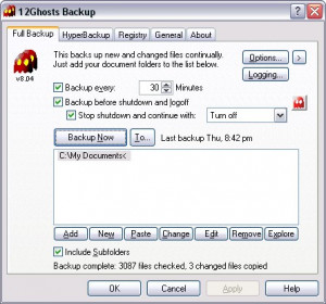 12Ghosts Backup - náhled