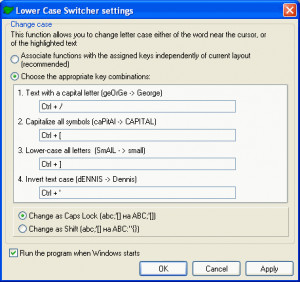 Lower Case Switcher - náhled