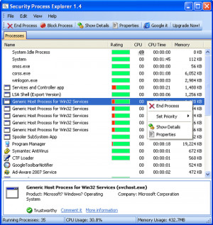 Security Process Explorer - náhled