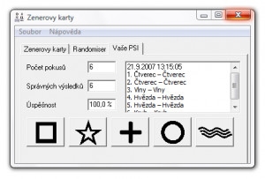Zenerovy karty - náhled