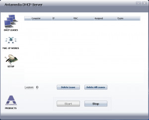 Antamedia DHCP Server - náhled