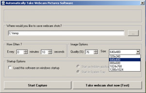 Automatically Take Webcam Pictures Software - náhled