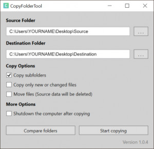 CopyFolderTool - náhled