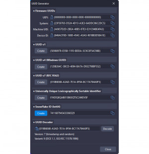 MiTeC UUID Generator - náhled