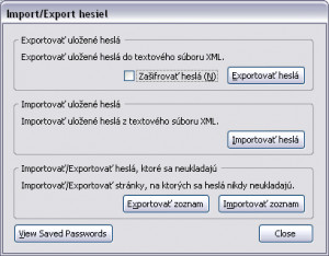 Firefox Password Exporter - náhled