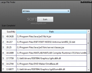 Large File Finder - náhled