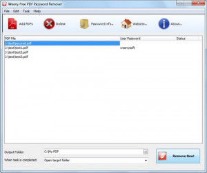 Weeny Free PDF Password Remover - náhled