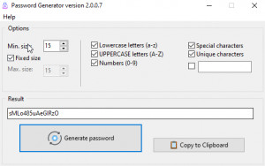 WDZSoft Password Generator - náhled