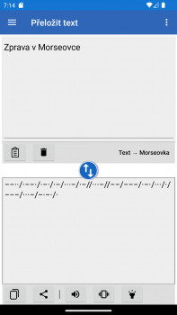 Morseovka pro Android - náhled