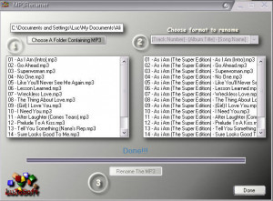 MP3Renamer - náhled