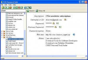 FOX Password Safe - náhled