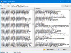 URL Extractor - náhled