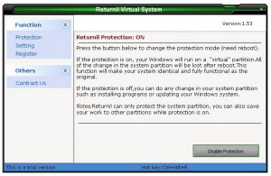 Returnil Virtual System - náhled