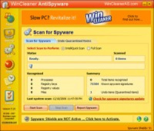 WinCleaner AntiSpyware - náhled