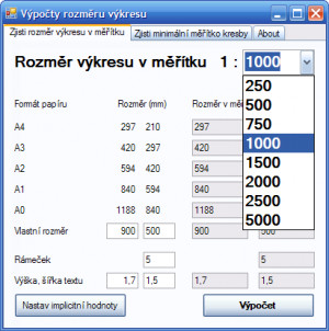 Rozměr výkresu - náhled