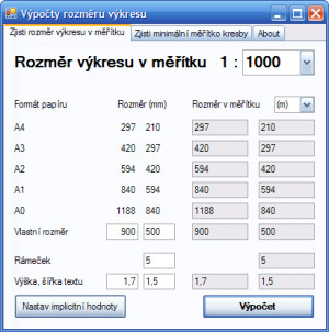 Rozměr výkresu - náhled
